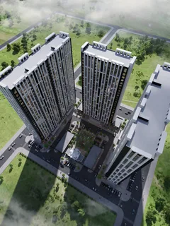 МФК «Сенатор» в Грозном — расположение корпусов, двора и проездов, вид с высоты, визуализация
